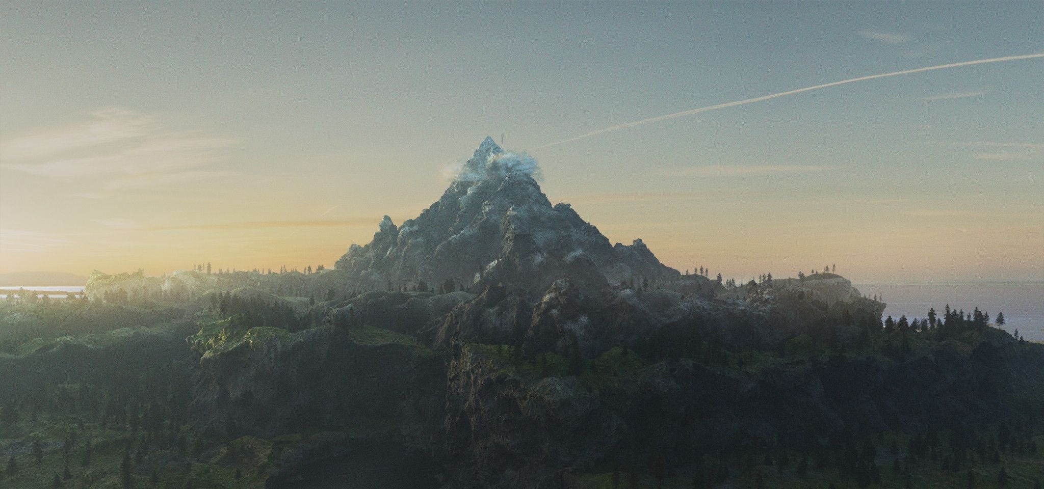 2048x960 【Genshin Impact】Dragonspine Mountain CG fan's environment