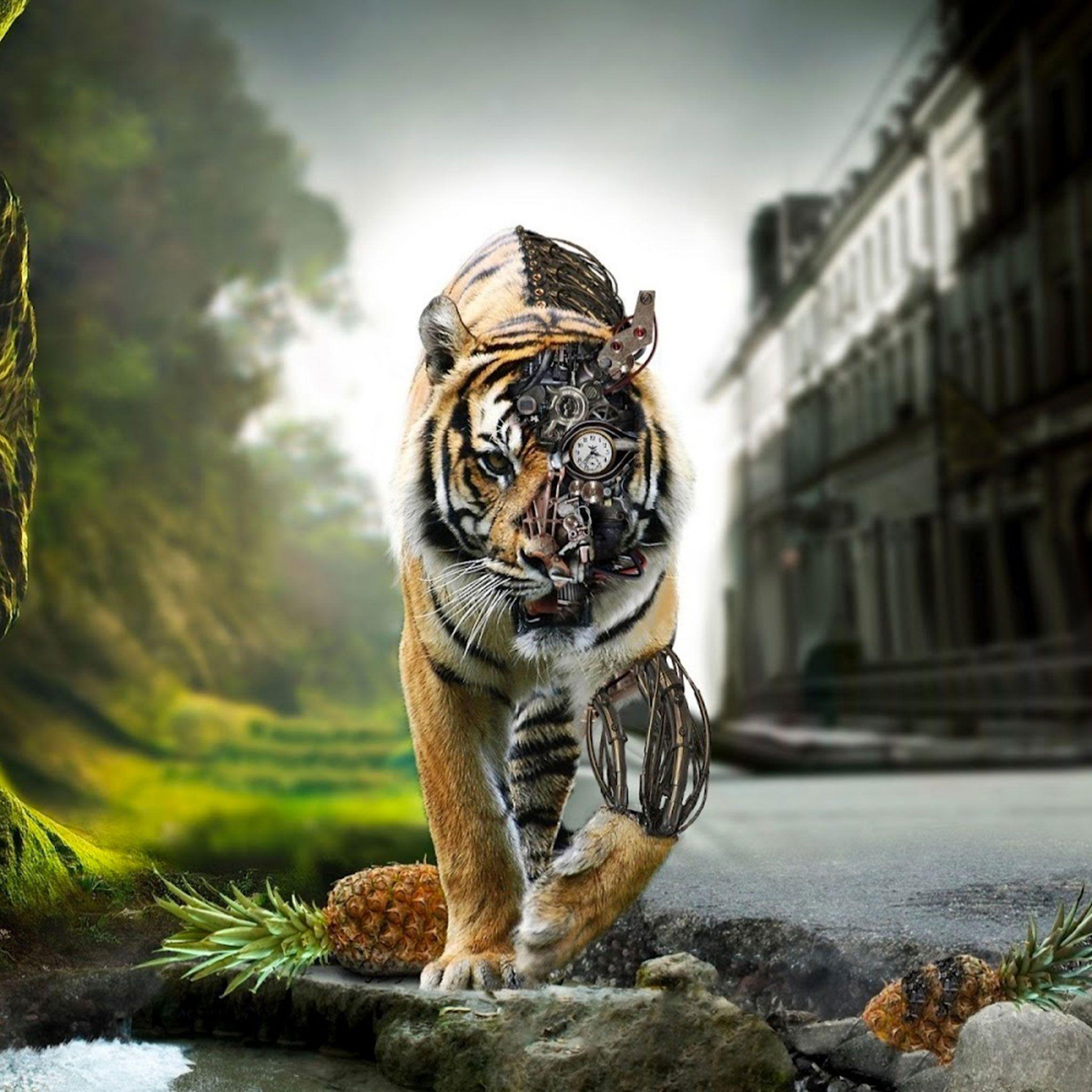 2048x2048 Futur Tiger - iPad Retina Hình nền cho iPhone X, 8, 7, 6