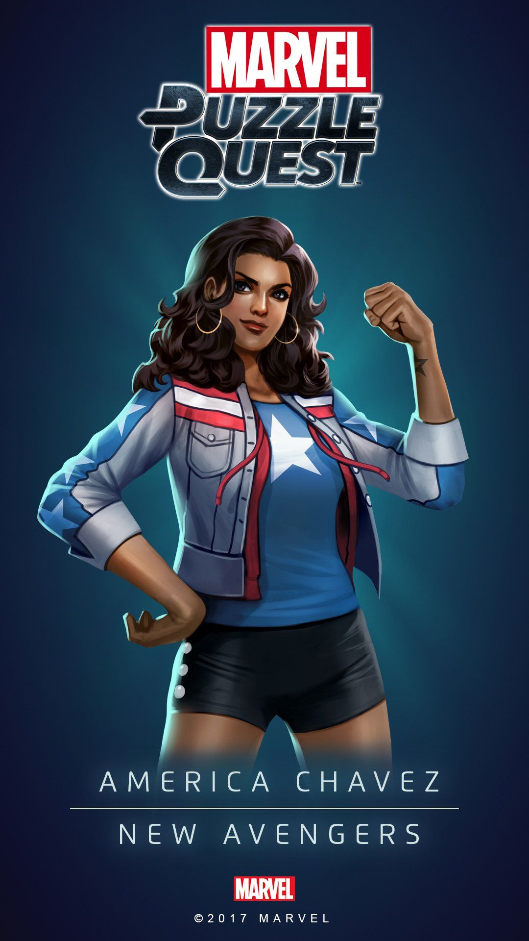 1080x1920 MARVEL Puzzle Quest on X: Close out 2017 with some new America Chavez wallpaper for your mobile display! / X