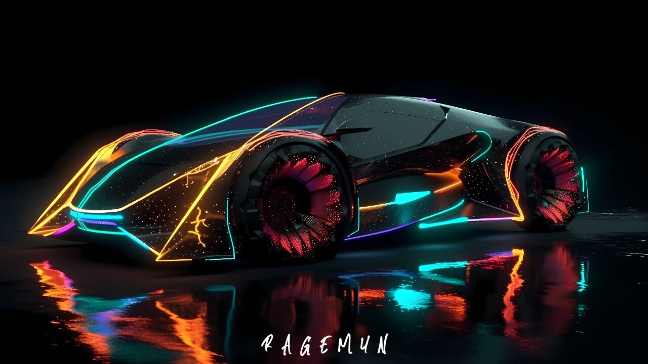 1280x720 Neon Futuristic Car 1