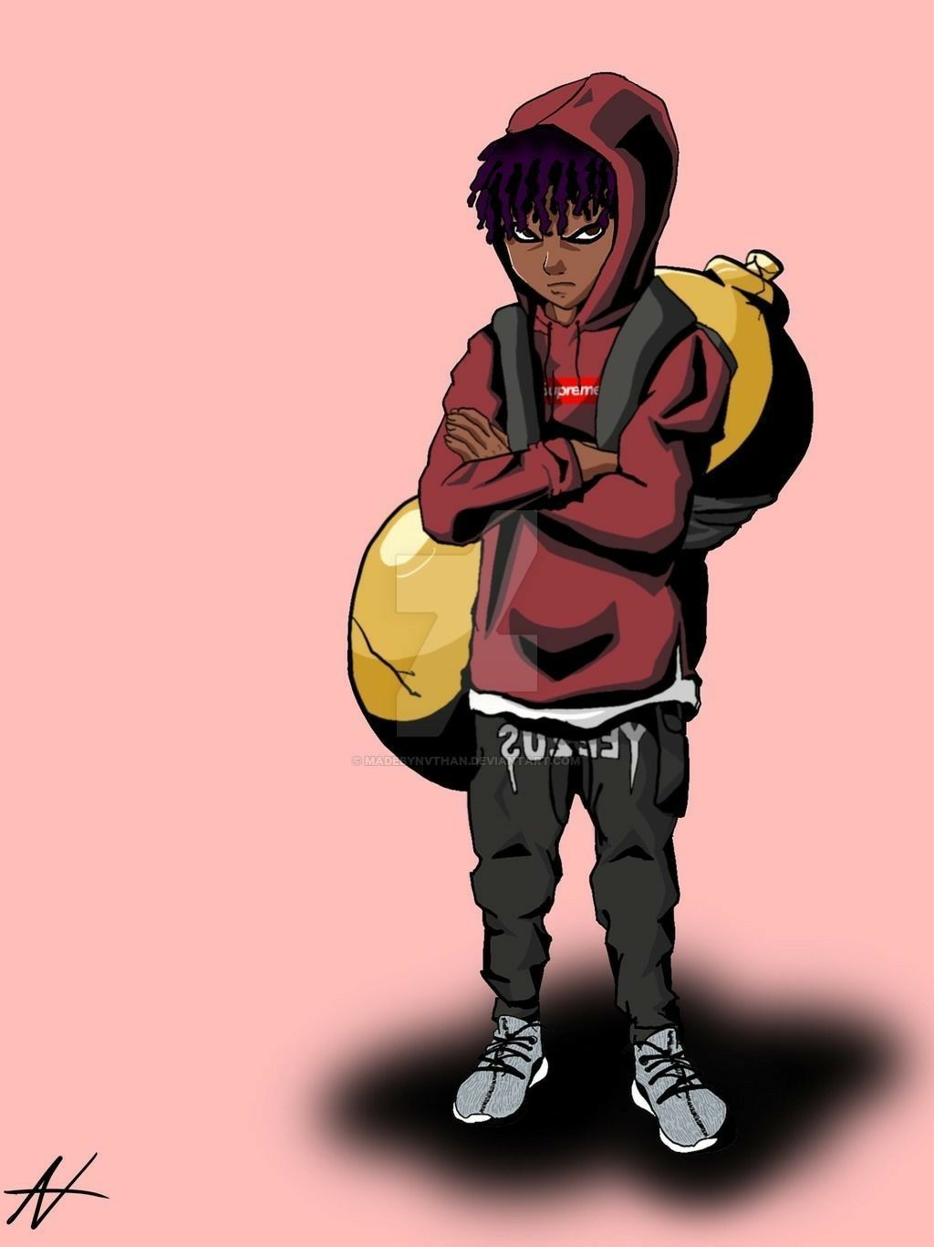1024x1366 African American Cartoon Boy Wallpaper