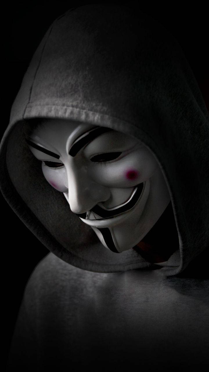 720x1280 Download Stylish Black Guy Fawkes Wallpaper