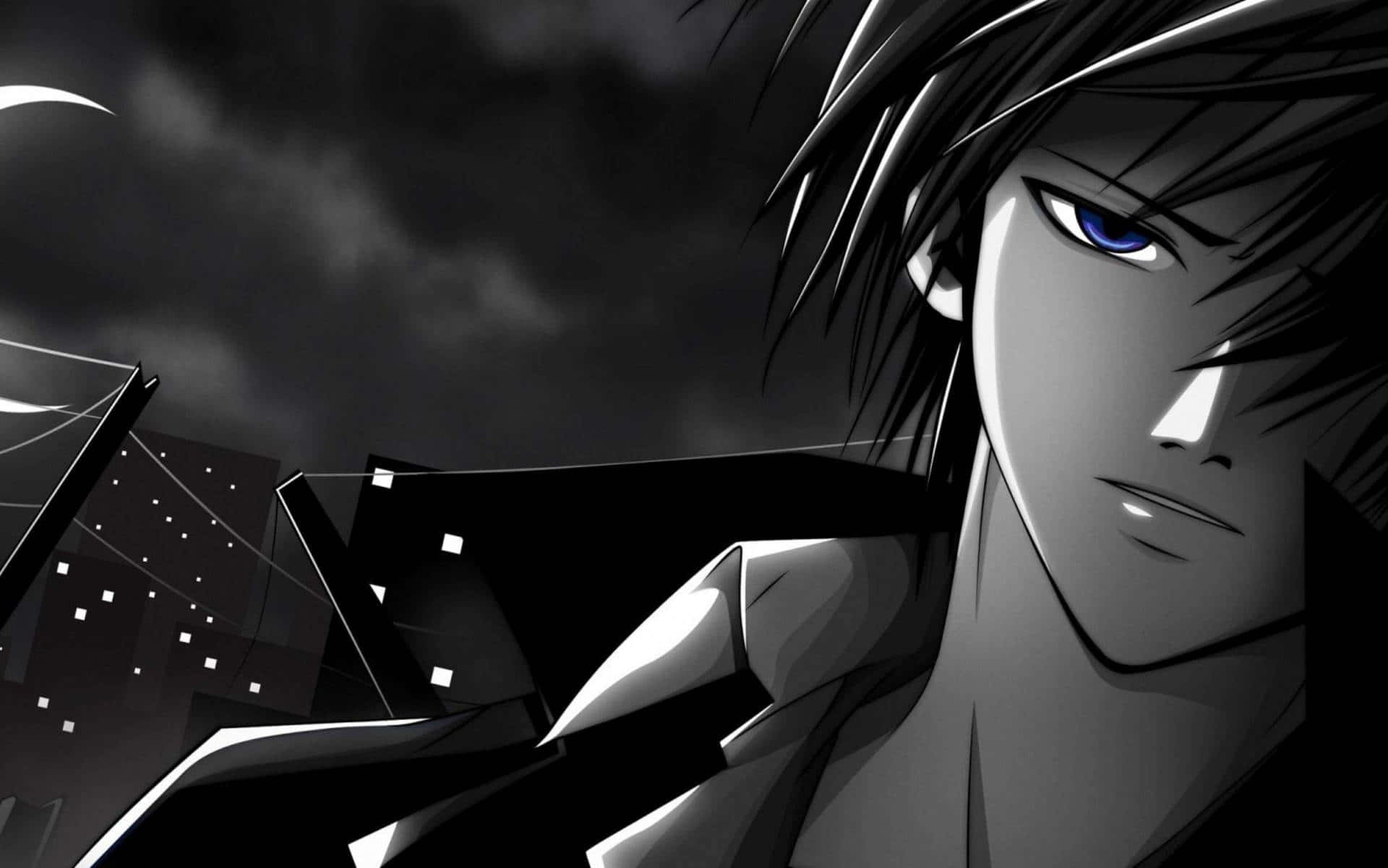 1920x1201 Download Black Anime Pfp Of Serious Guy Wallpaper