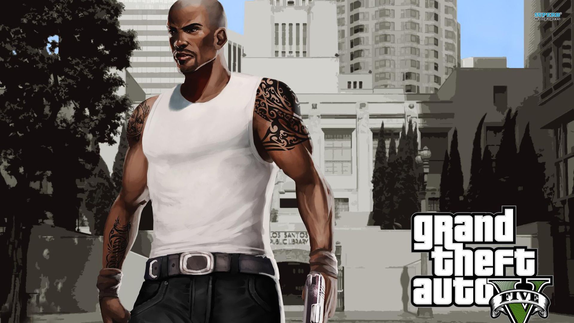 1920x1080 Grand theft auto V black guy Desktop wallpaper 1024x768