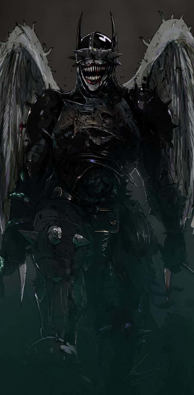 630x1280 Download The Batman Who Laughs, a mysterious and dangerously twisted force. Wallpaper