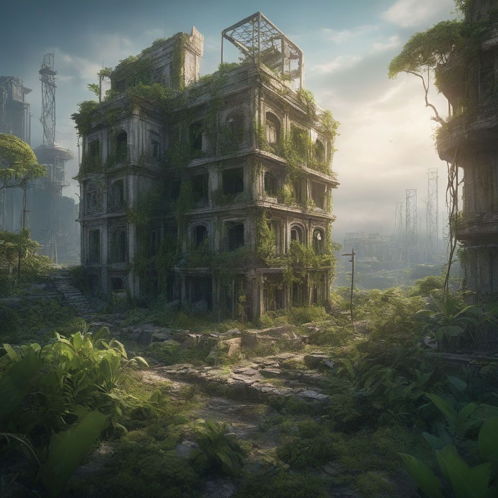 1024x1024 hd overgrown city