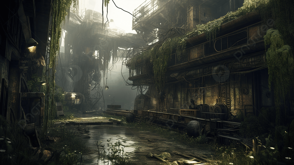 1200x673 Rotten City With Moss And Trees Growing Background, Aeshtetic Picture Background Image And Wallpaper for Free Download