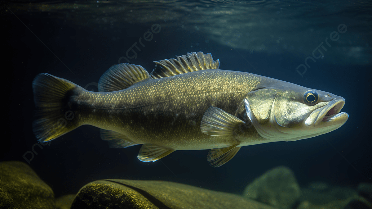 1200x673 An Image Of A Large Bass In Water Background, Picture Of Walleye Fish Background Image And Wallpaper for Free Download