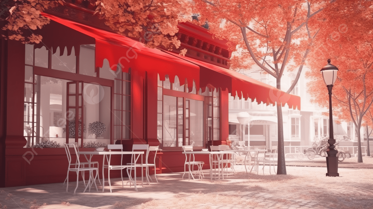 1200x673 Restaurant In Paris City Street Background, Red Store 2d Scenes, 3Dmodelling, 3D Illustration Of A Cozy Cafe Background Image And Wallpaper for Free Download