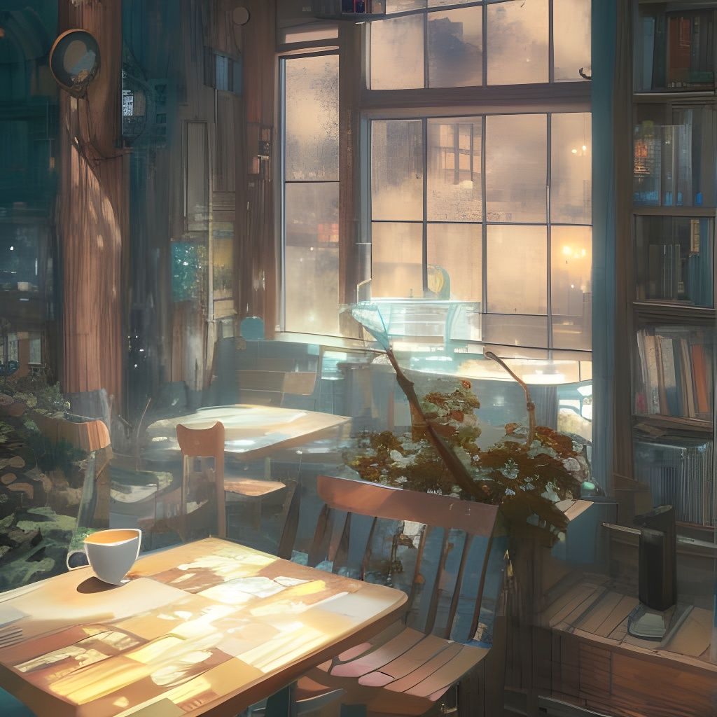 1024x1024 The cozy café shop. Generated Artwork