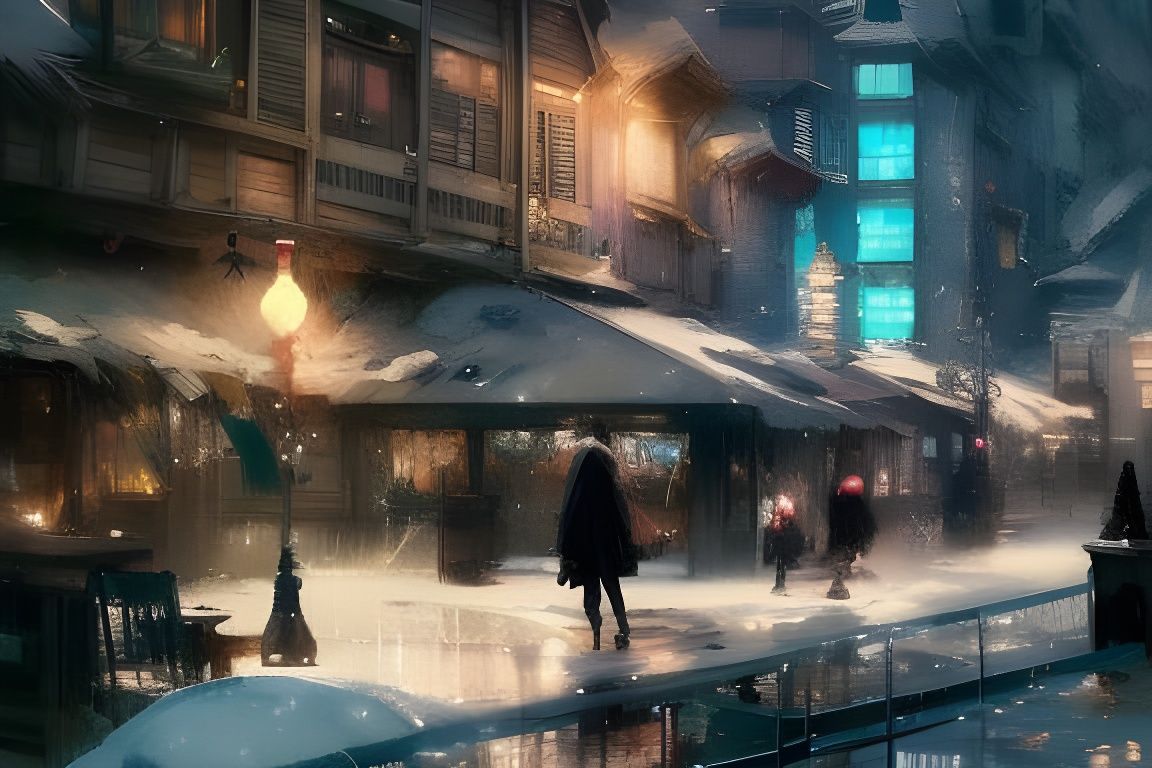 1152x768 Cozy cafe in winter. Generated Artwork