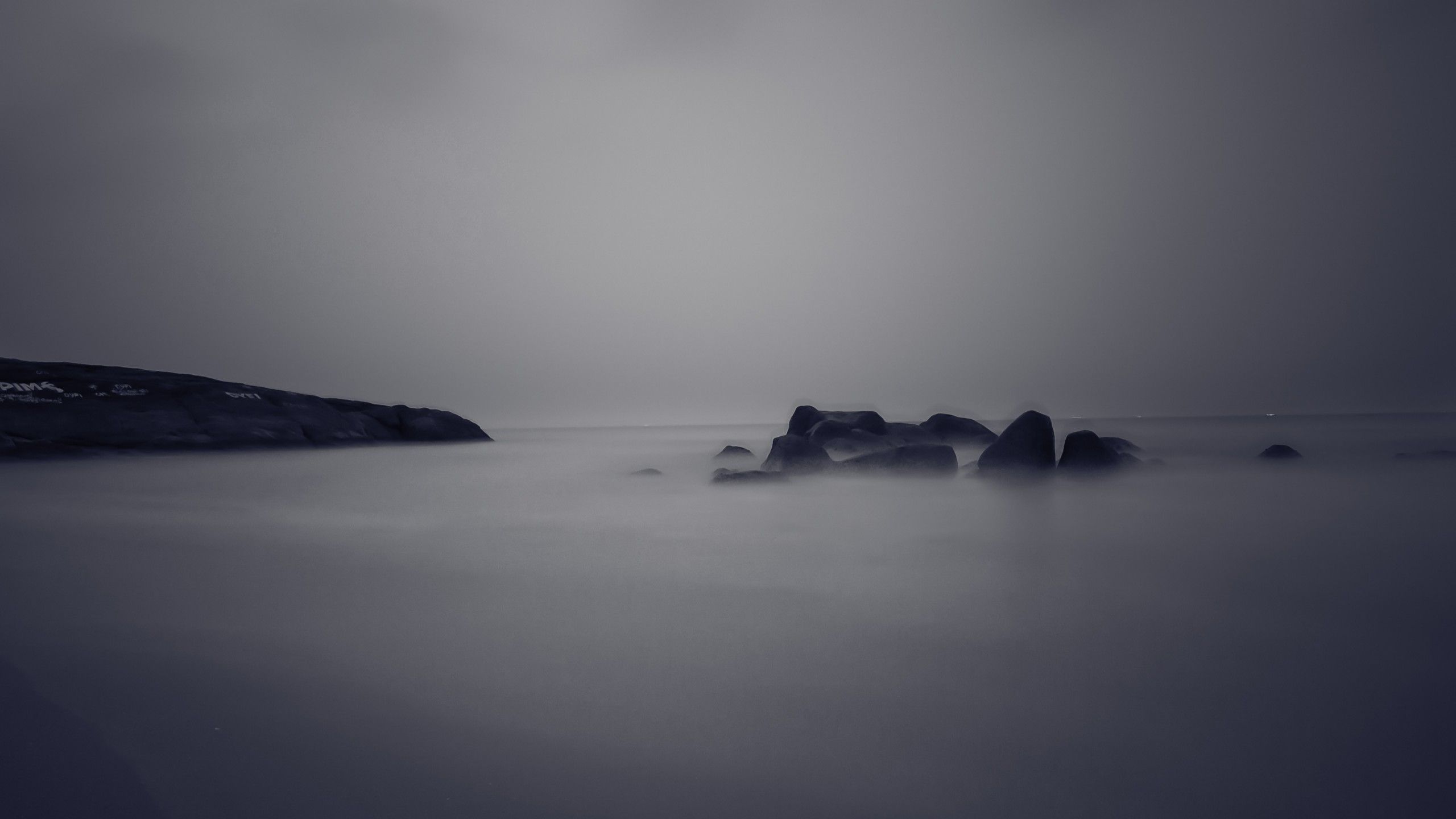 2560x1440 Wallpaper Sea, 4k, HD wallpaper, river, fog, rocks, Nature