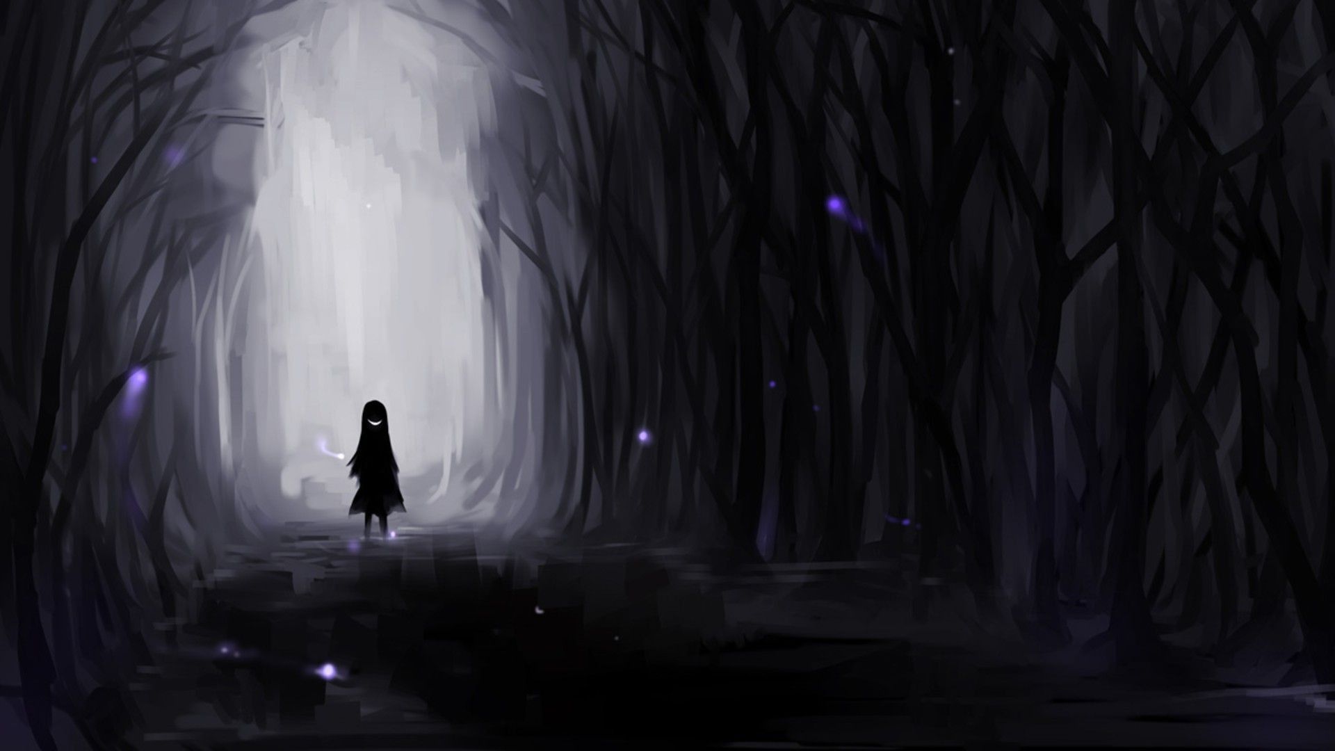 1920x1080 Dark Anime Girl HQ Desktop Wallpaper 21586