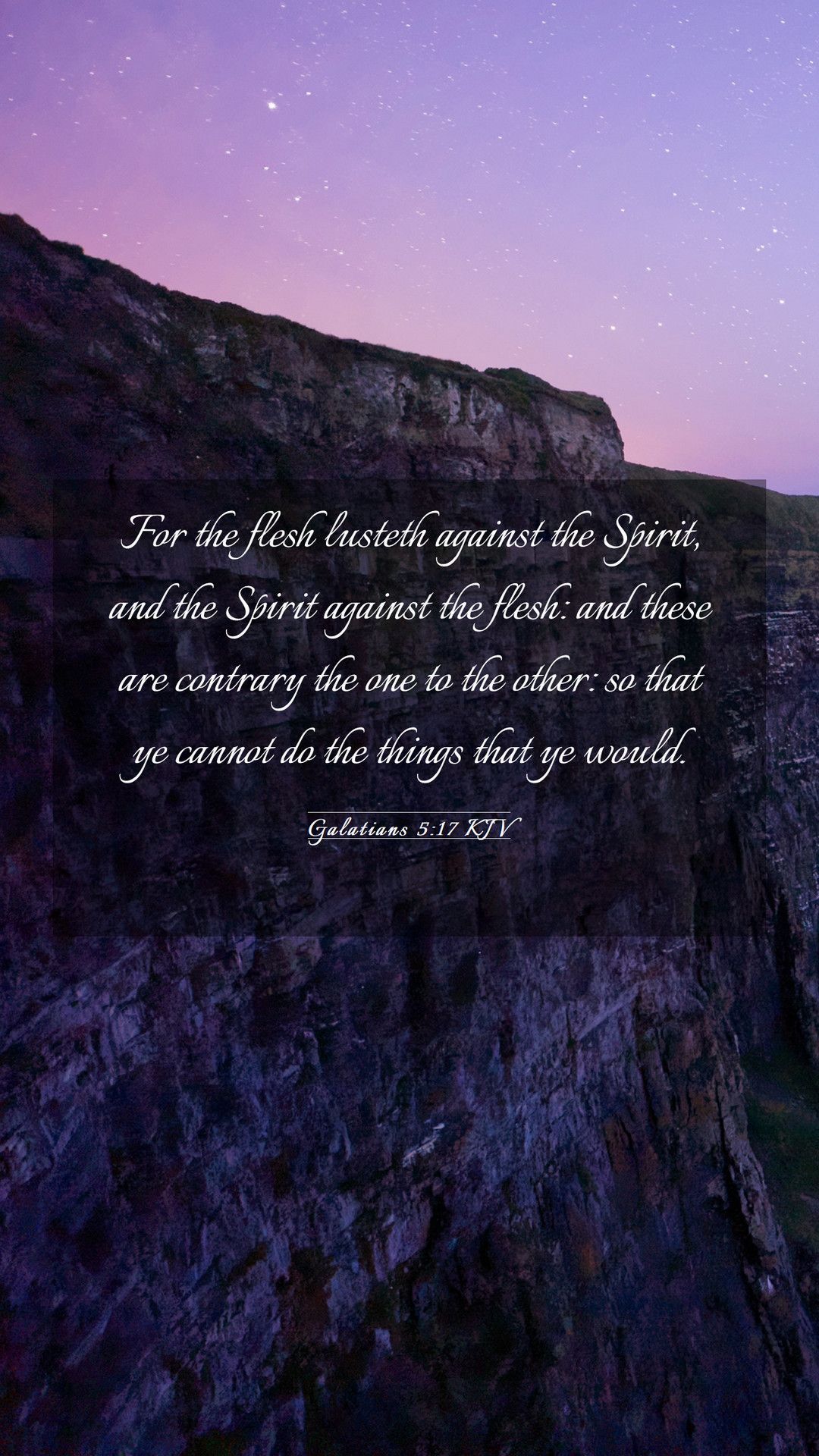 1080x1920 Galatians 5:17 KJV Mobile Phone Wallpaper the flesh lusteth against the Spirit