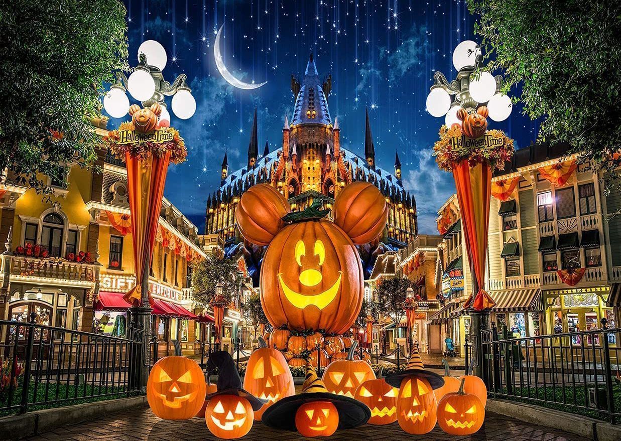 1237x879 Capisco Halloween Magic School Castle Photography Backdrop Mouse Pumpkin Decoration Portrait Background Photo Studio Booth Props