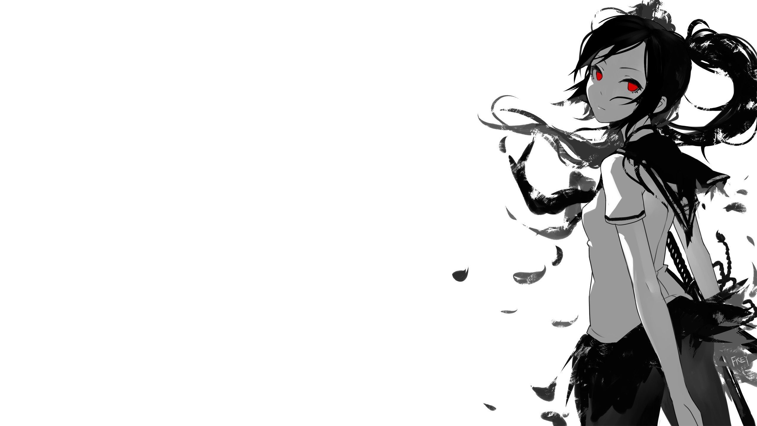 2560x1440 Wallpaper Black and White Abstract Painting, Background Free Image