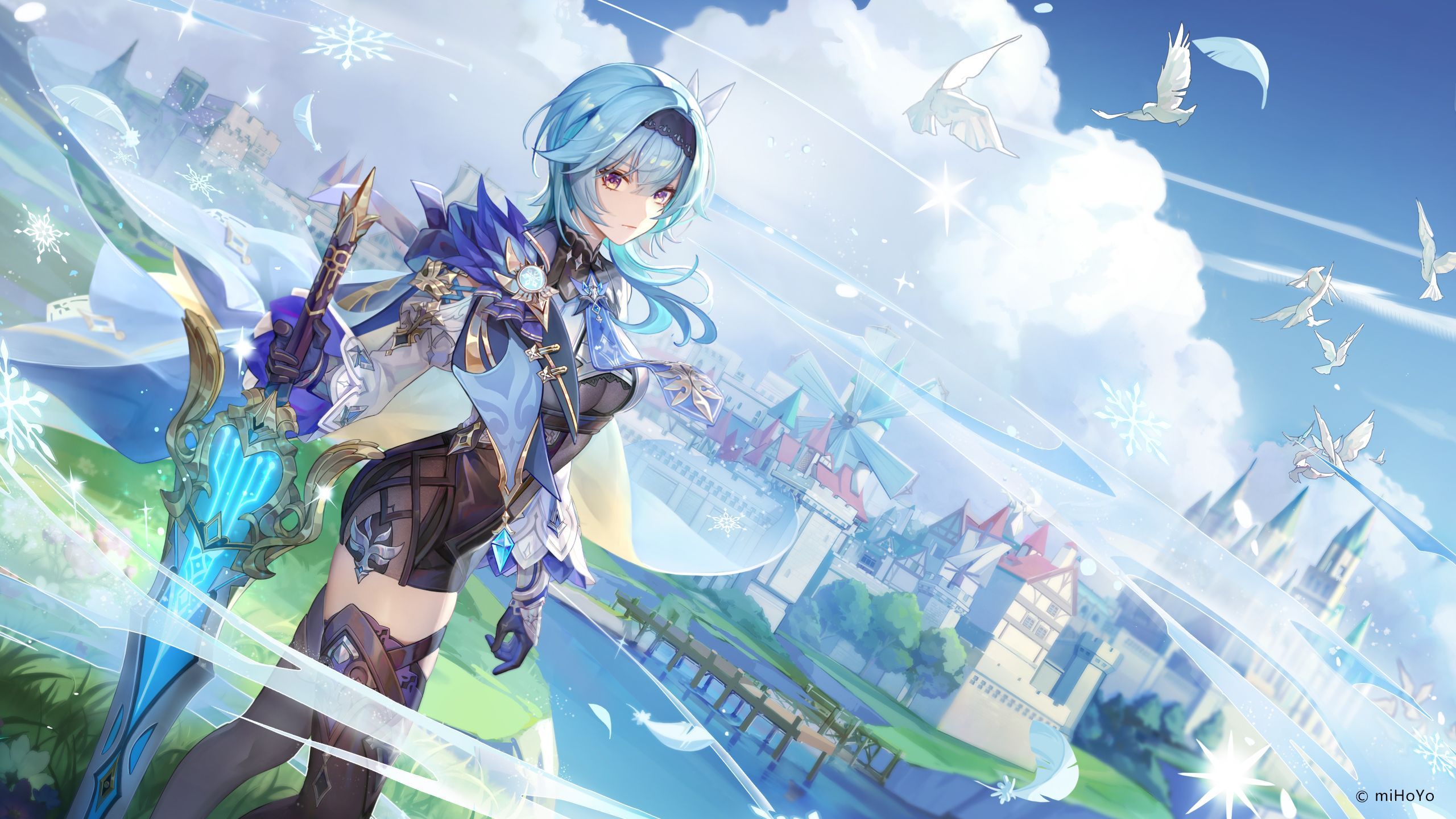 2560x1440 Eula Lawrence Impact Anime Image Board