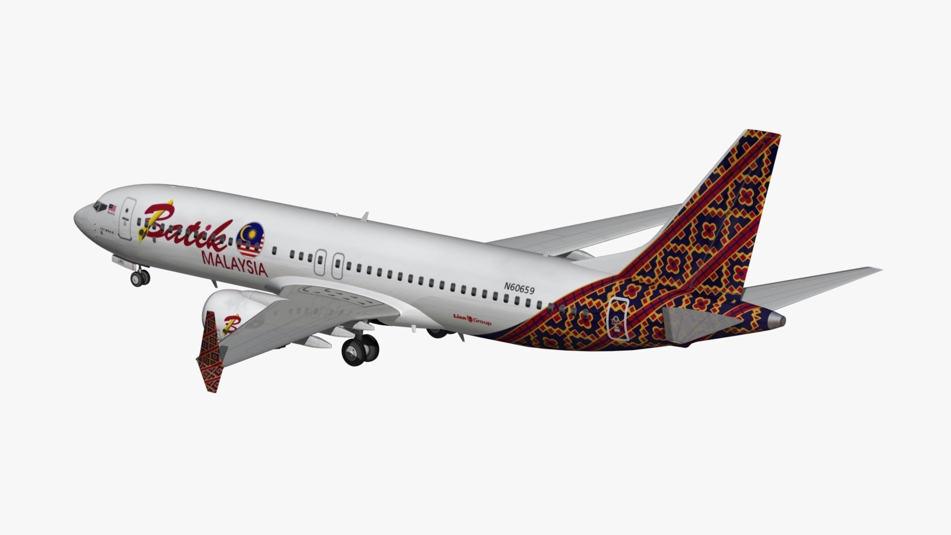 1920x1080 Boeing 737 MAX Batik Air. 3D Model $47 - .blend .fbx .max .obj