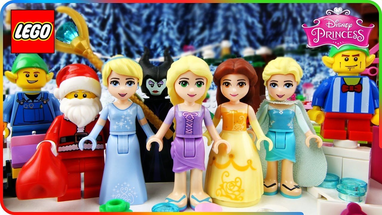 1280x720 ♥ LEGO Disney Princess ENCHANTED CHRISTMAS with Santa Beautiful Cartoons Compilation