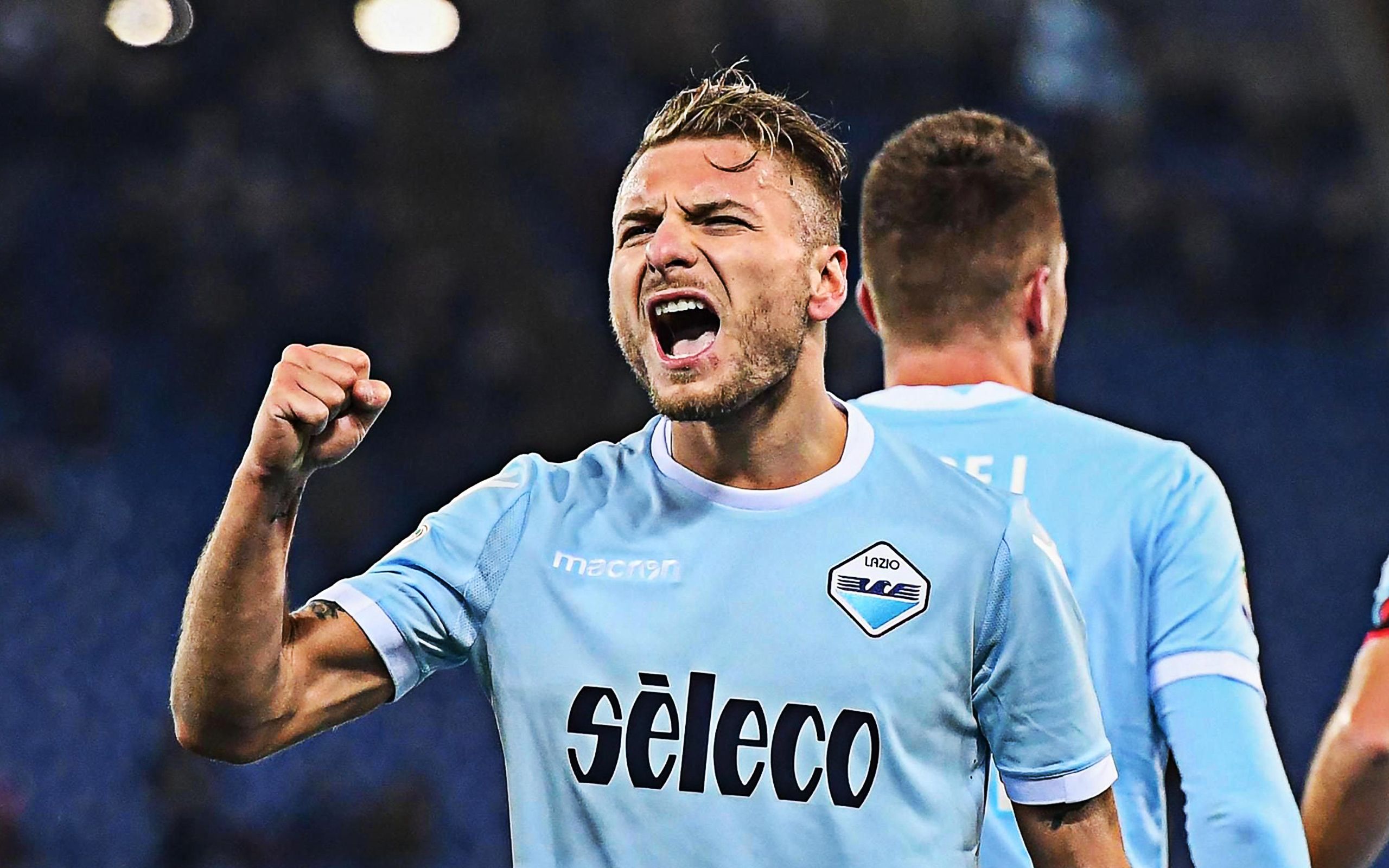 2560x1600 Download wallpaper Ciro Immobile, portrait, emotions, Italian football player, striker, Lazio SS, Serie A, Italy, Lazio new logo, football for desktop with resolution 2560x1600. High Quality HD picture wallpaper