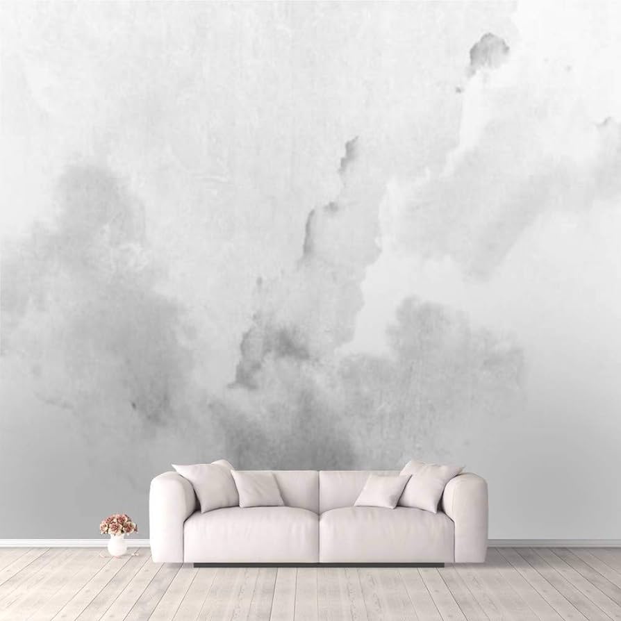 894x894 3D Wallpaper Watercolor Texture Abstract Grey White Background Self Adhesive Bedroom Living Room Dormitory Decor Wall Mural Stick and Peel Background Wall Ceiling Wardrobe Sticker : Tools & Home Improvement