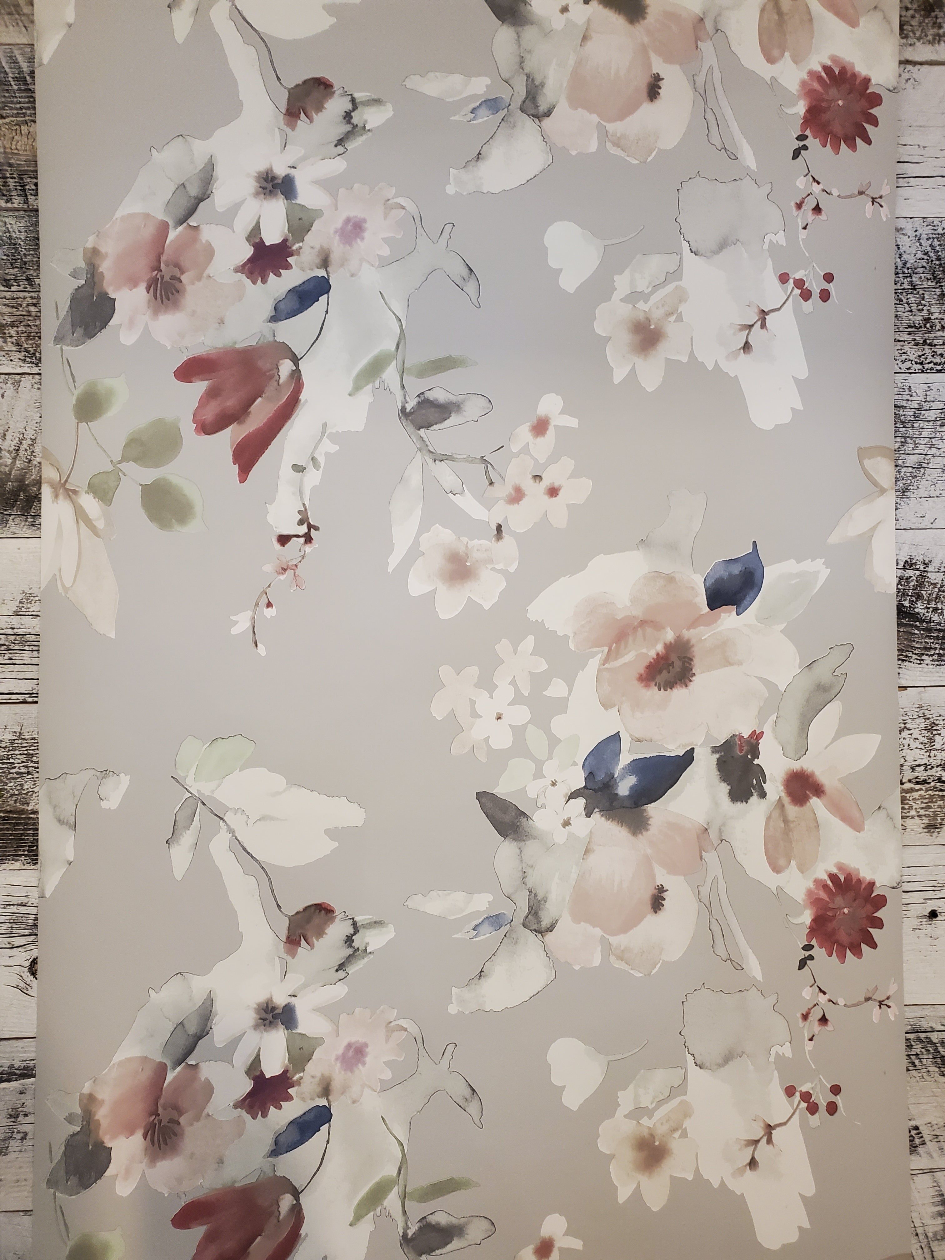3024x4032 Grey Watercolor Floral Wallpaper