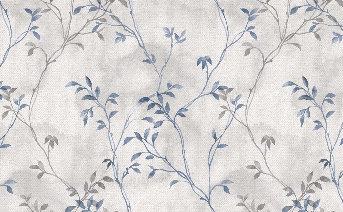 1200x742 Dusky blue and gray botanical watercolor Pattern Wallpaper for Walls