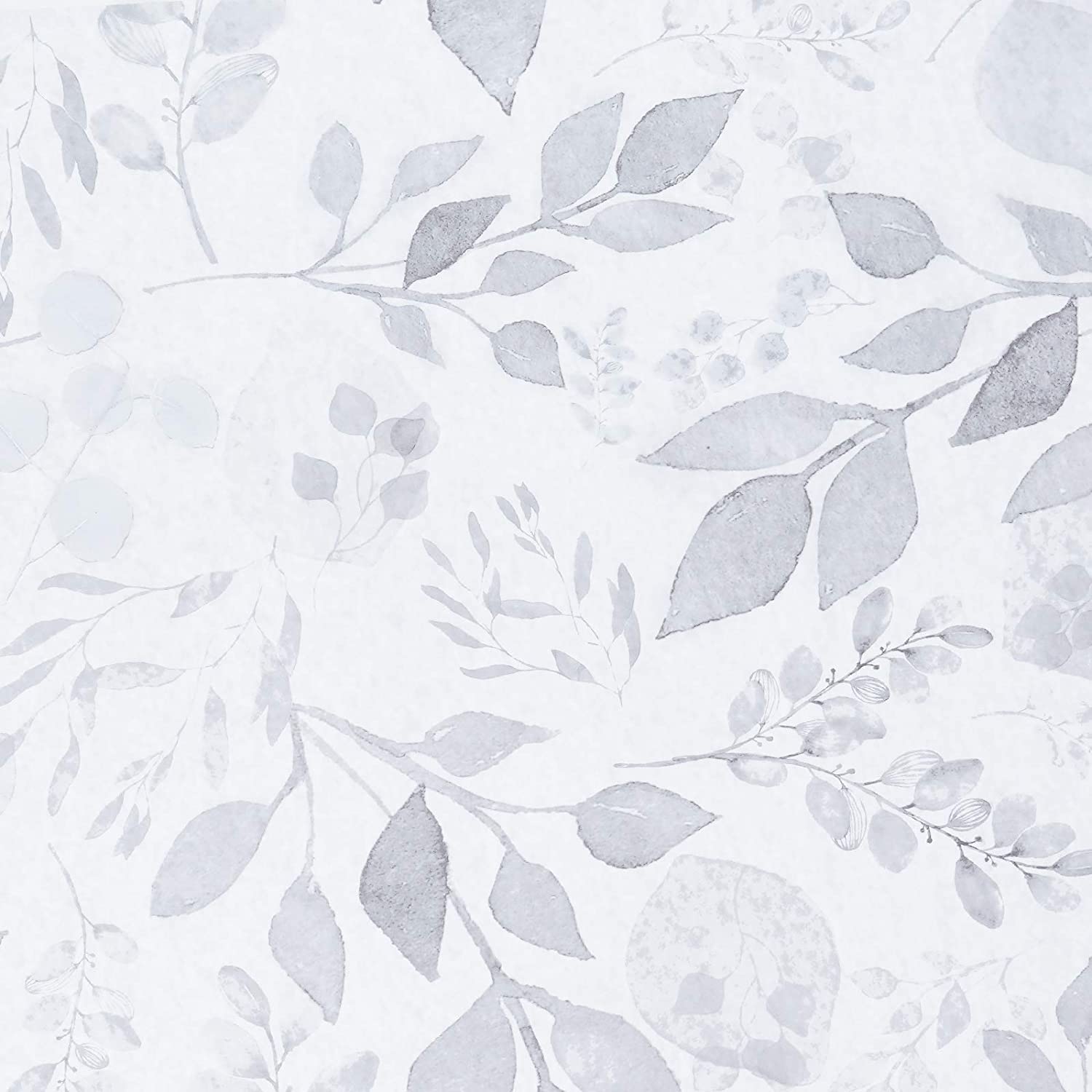 1500x1500 Mecpar Grey Breezy Leaves Wallpaper 17.71 X 394 Peel And Stick Wallpaper Watercolor Floral Leaf Contact Paper Self Adhesive Vinyl For Cabinets Desk Accent Walls Wardrobe Furniture