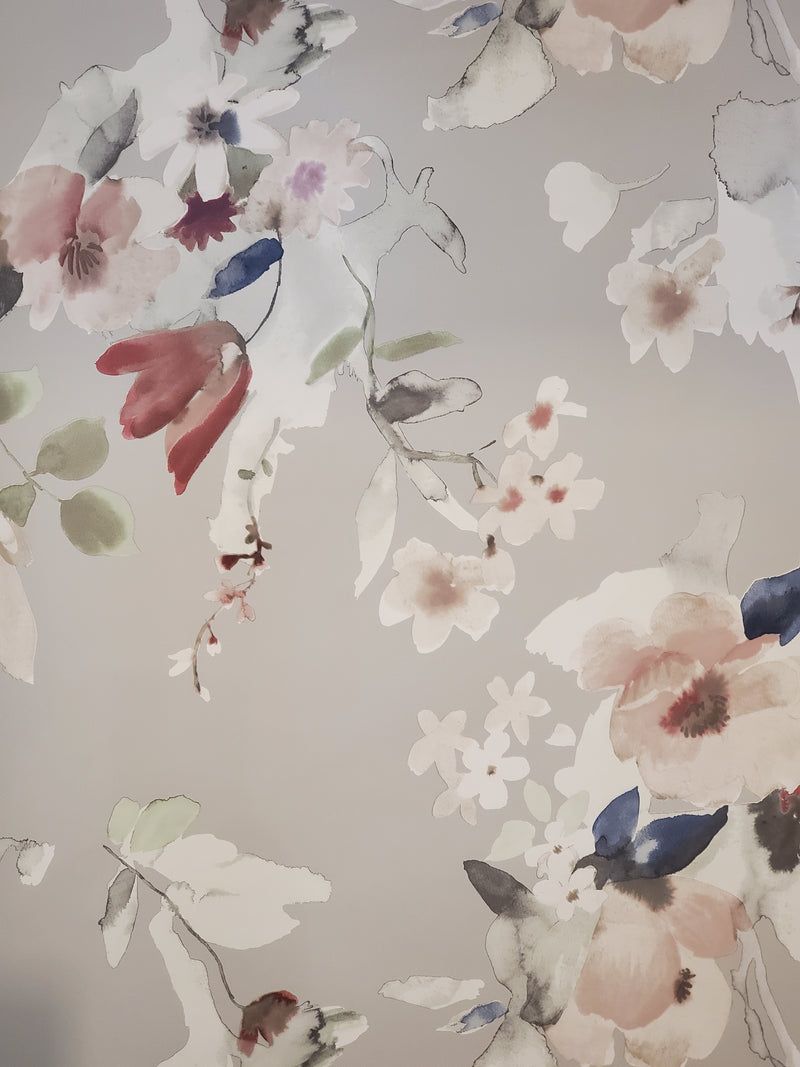 800x1067 Grey Watercolor Floral Wallpaper
