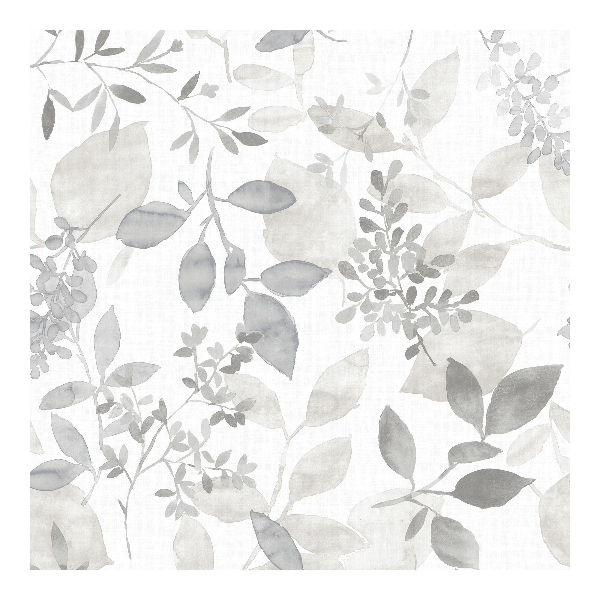 2000x2000 Grey Breezy Watercolor Botanical Nature Peel And Stick Wallpaper X 20.5in X 0.025in Bath & Beyond