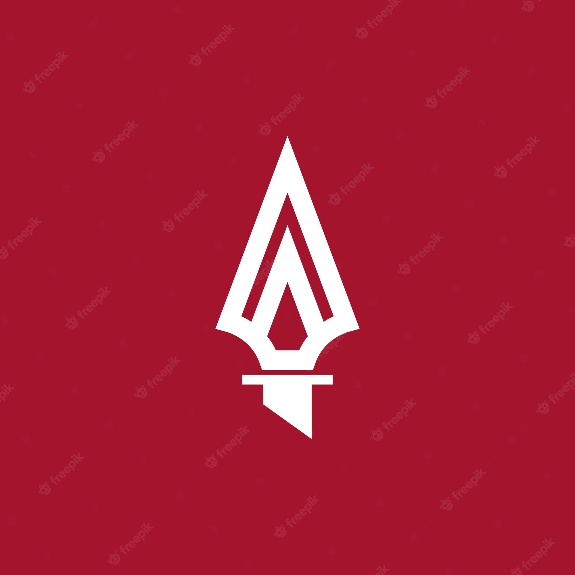 2000x2000 Premium Vector. Modern simple spear logo design