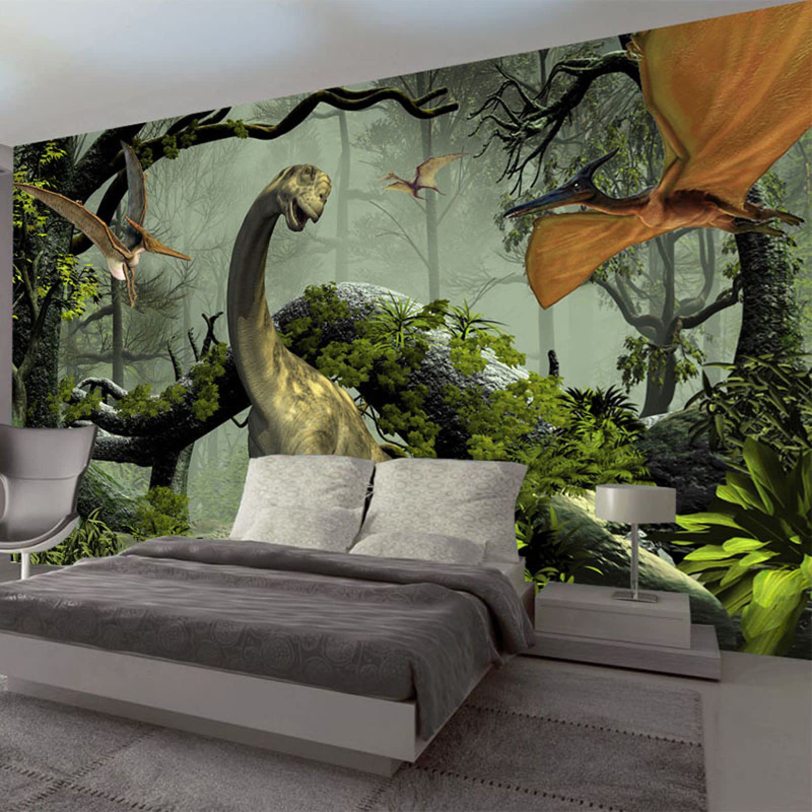 1600x1600 Wall Mural Wallpaper 157 X 110 Inch (Width X Height) 3D Stereo Dinosaur Wall Painting Children Kids Bedroom Theme Hotel Backdrop Wall Mural Photo Wallpaper Eco Friendly Wall Papers : Tools