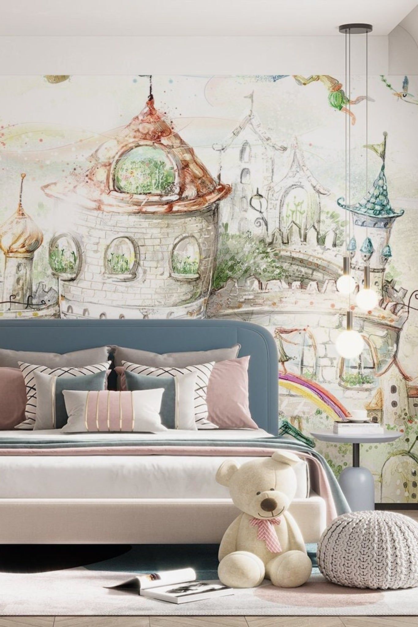 1365x2048 Kids Wall Mural Nursery fairytale castle Kids Room Decor Large Wall Mu