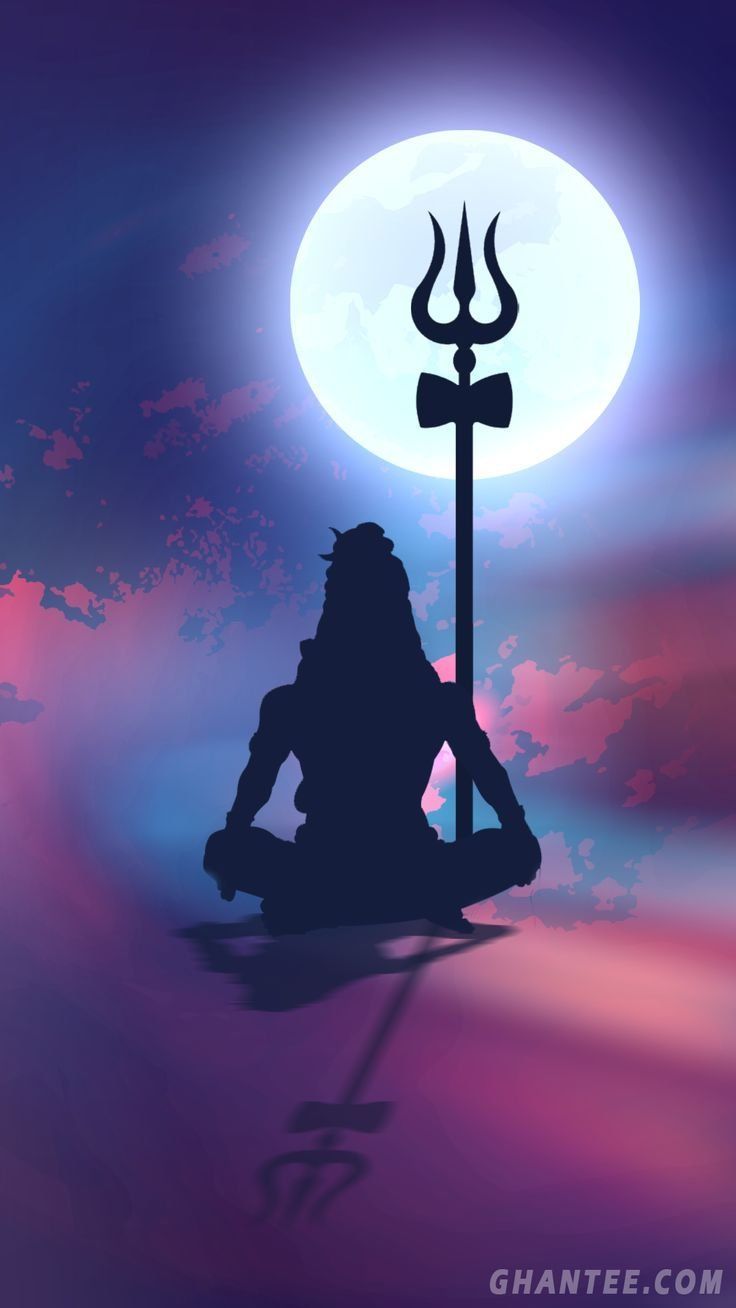 736x1308 Lord Shiva Meditation Silhouette Wallpaper Download
