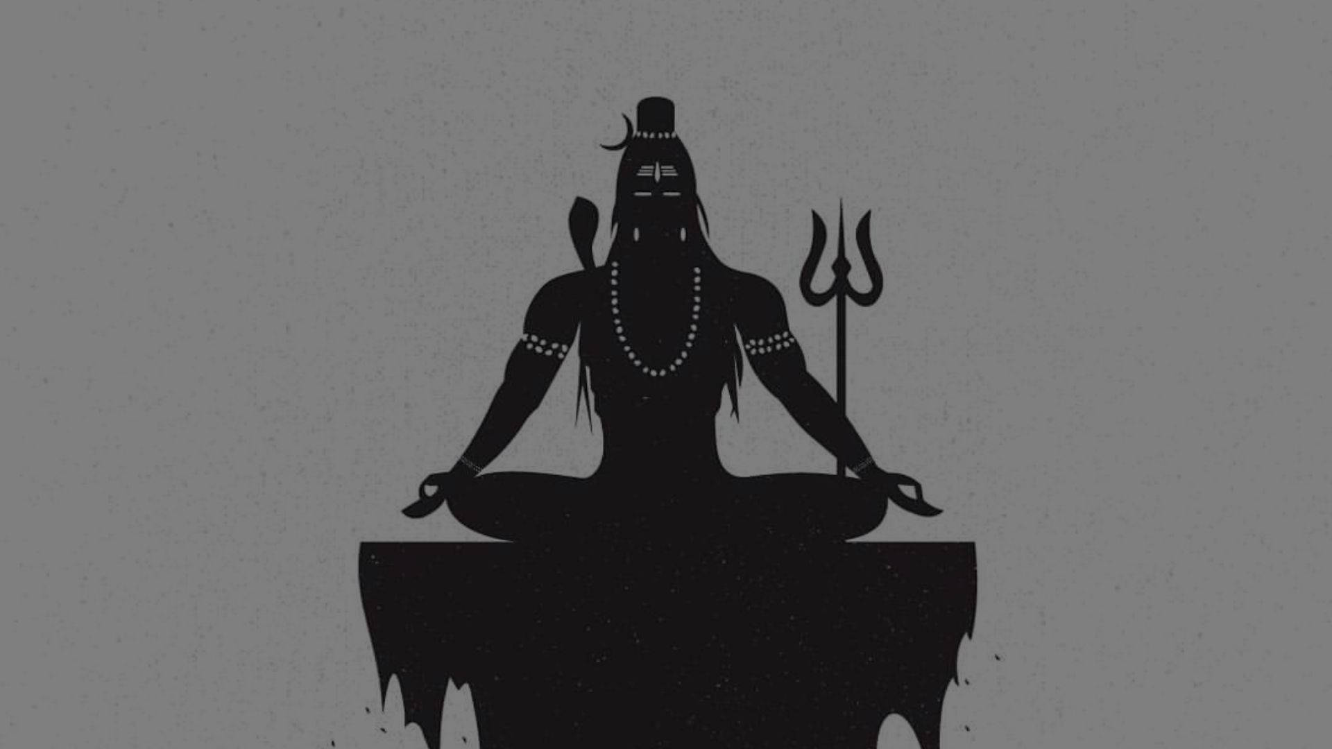 1920x1080 Download Dark Shiva Meditating On Rock Wallpaper