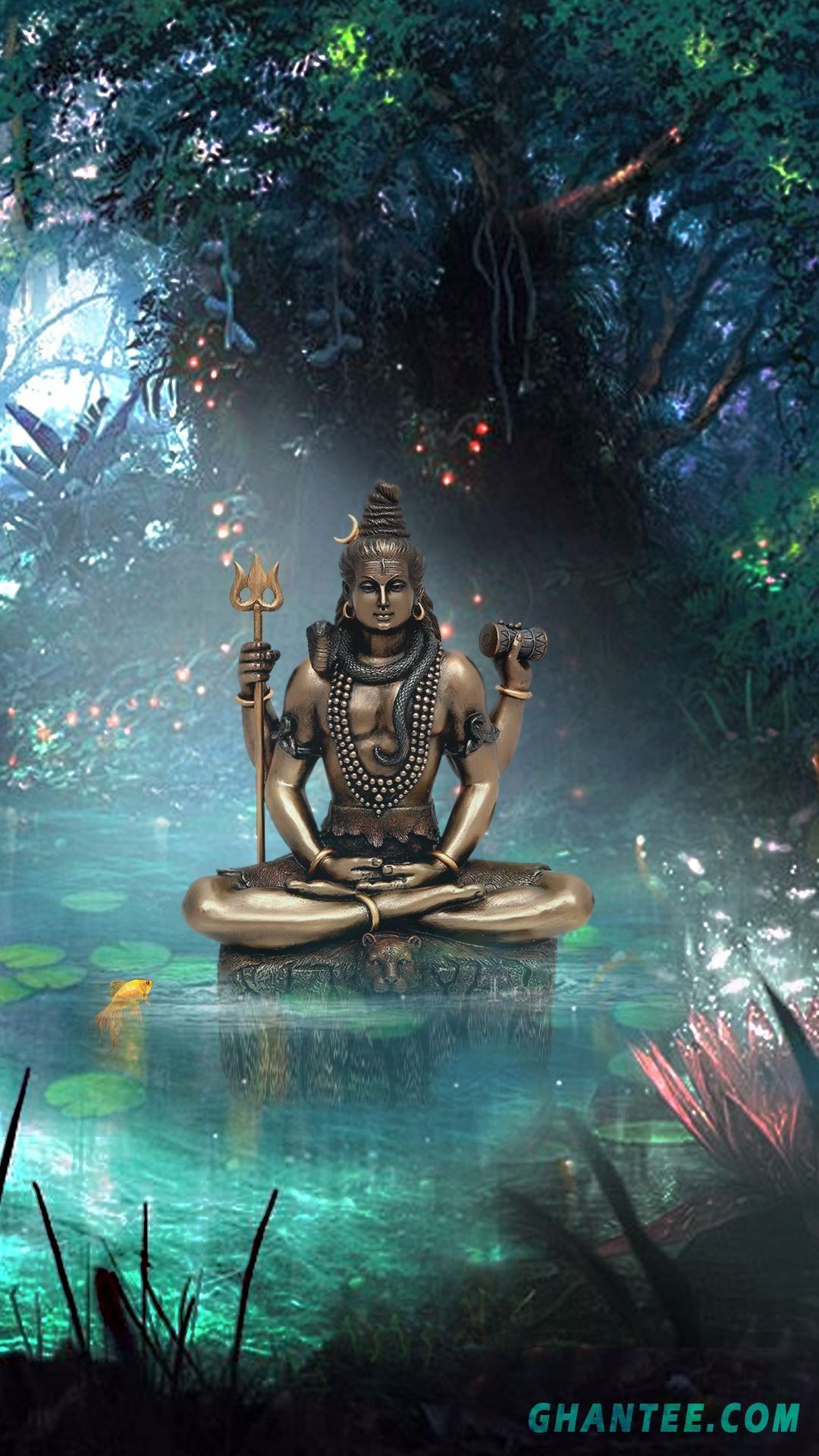 1080x1920 Lord Mahadev Meditating Background Wallpaper Download