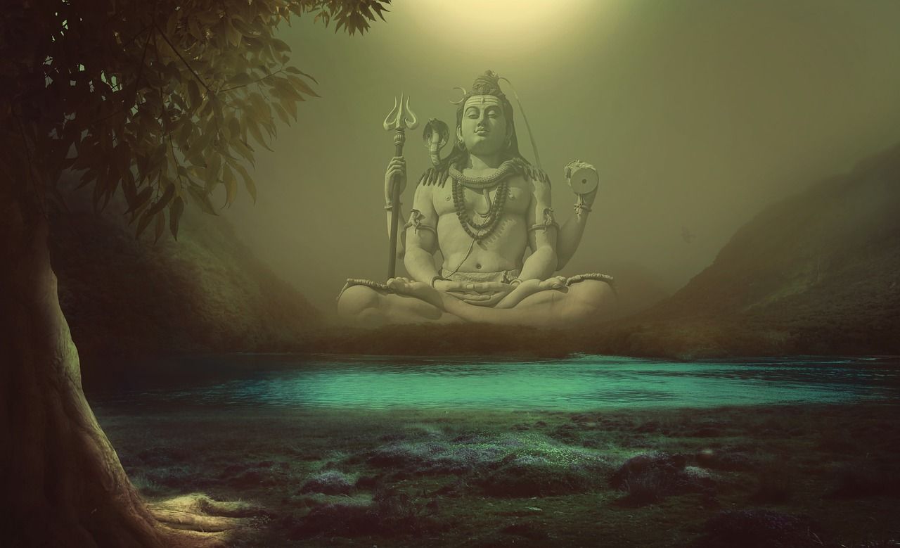 1280x779 Download Shiva Statue Lake Royalty Free Stock Illustration Image