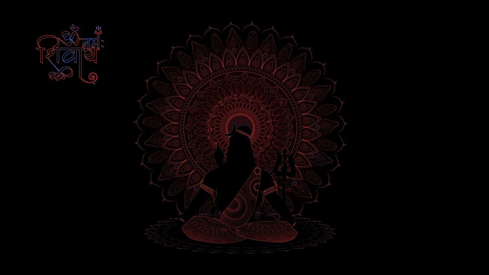 1600x900 Lord Shiva Wallpaper 4K, AMOLED, Black background