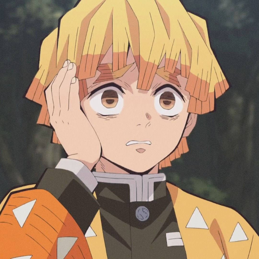 1080x1080 Download Demon Slayer Scared Zenitsu Wallpaper