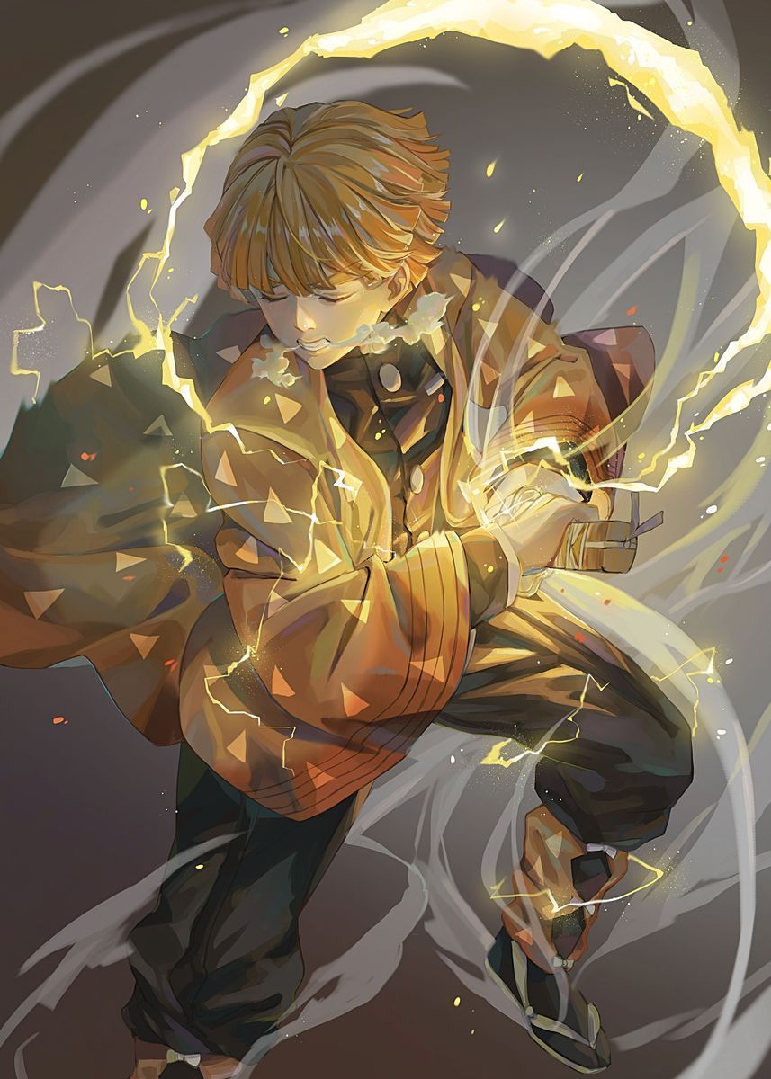 857x1200 Demon Slayer Zenitsu' Poster