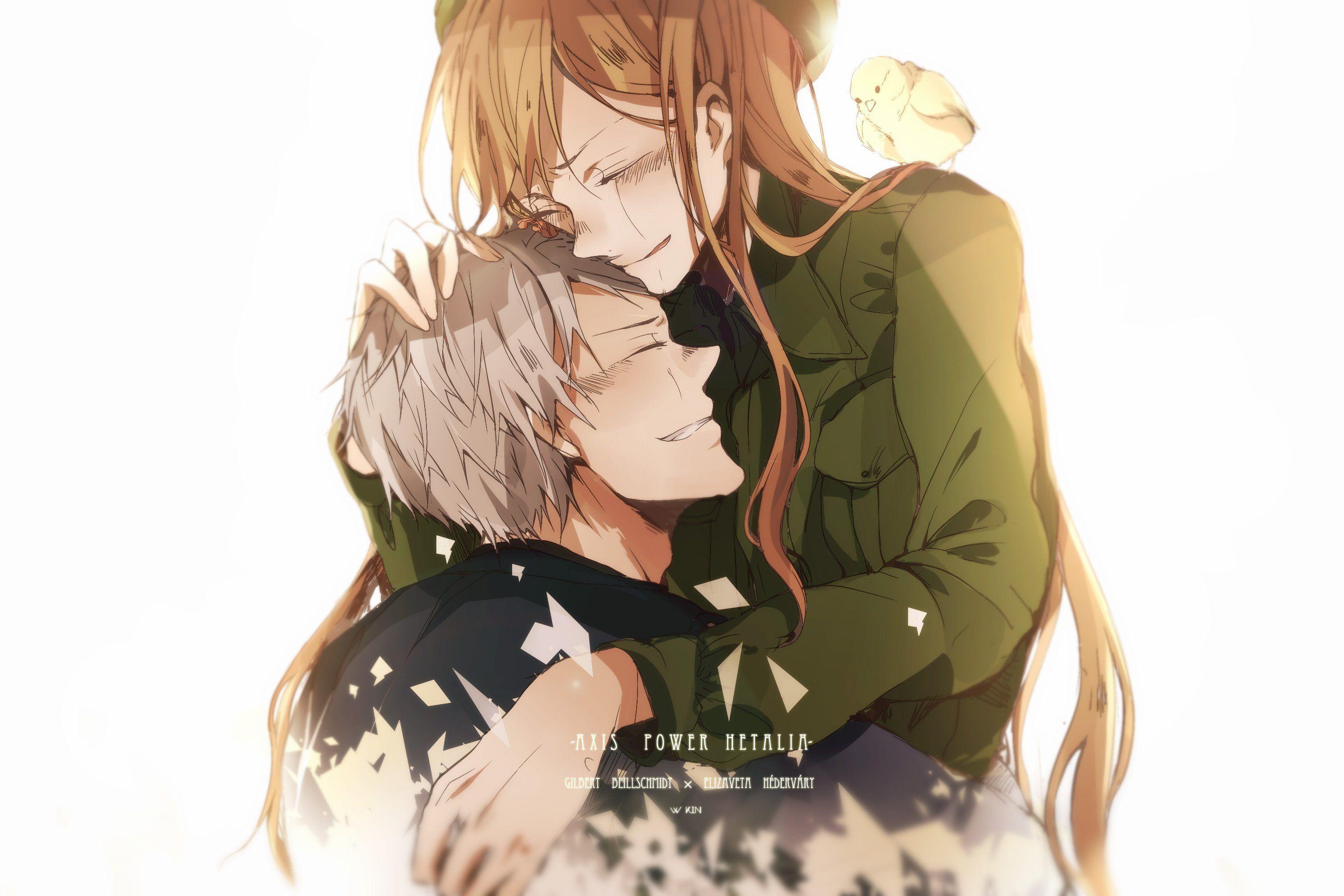 3000x2000 Axis Powers Hetalia Prussia Hungary Little Yellow Bird Military Hat