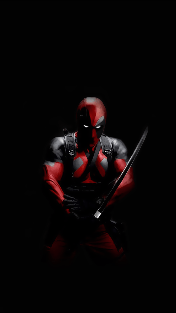 670x1191 Amoled Deadpool Wallpaper Download