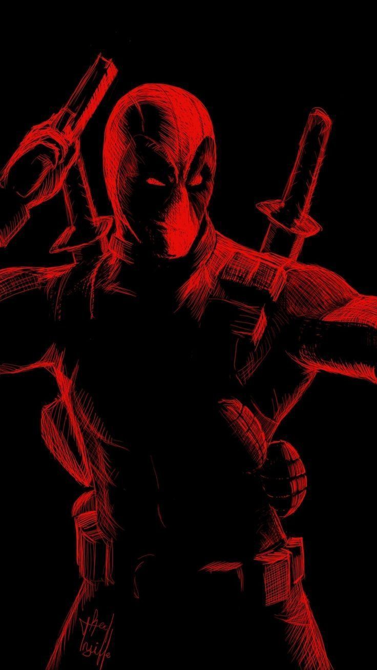736x1308 Amoled Deadpool Wallpaper Download