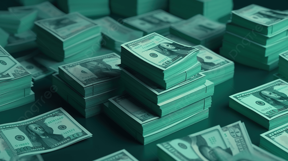 1200x673 Stacks Of Dollars Lying On A Green Background, 3D Illustration Rendering Of 100 Dollar Banknote Money Stack On A Green Background, HD Photography Photo Background Image And Wallpaper for Free Download
