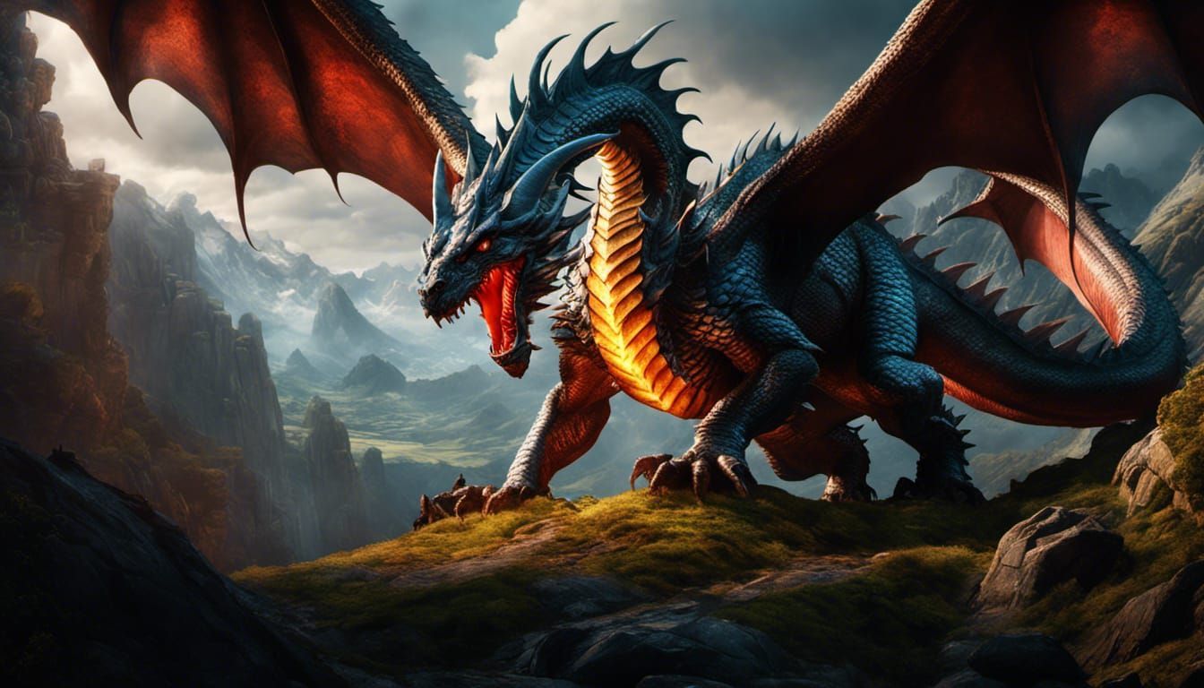 1344x768 Saint George and the dragon in battle Generated Artwork