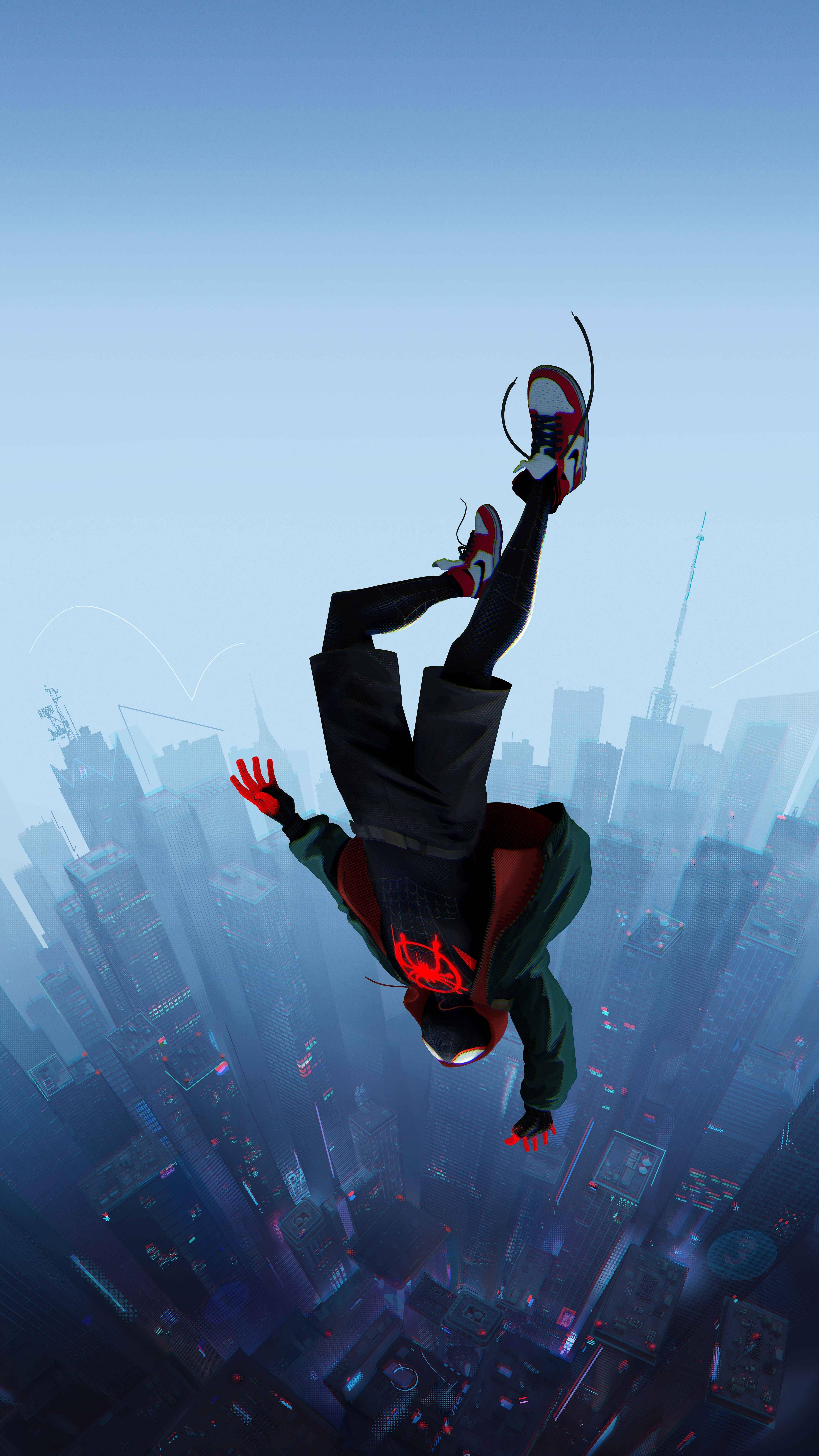 4320x7680 Download Unite the universe with Miles Morales in 'Into The Spider Verse' Wallpaper