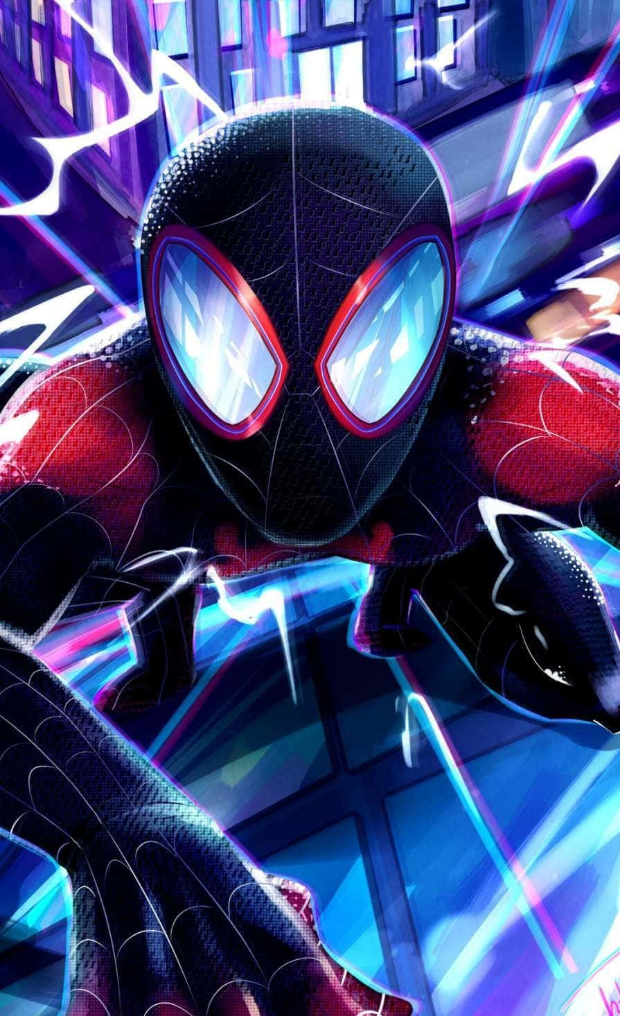 895x1466 Download Digital Painting Amazing Spider Man Miles Morales iPhone Wallpaper