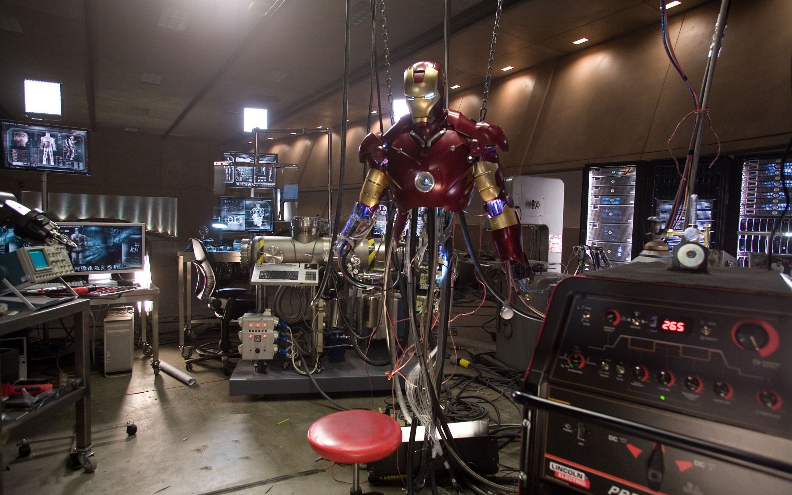 2560x1600 Iron Man Lab Wallpaper