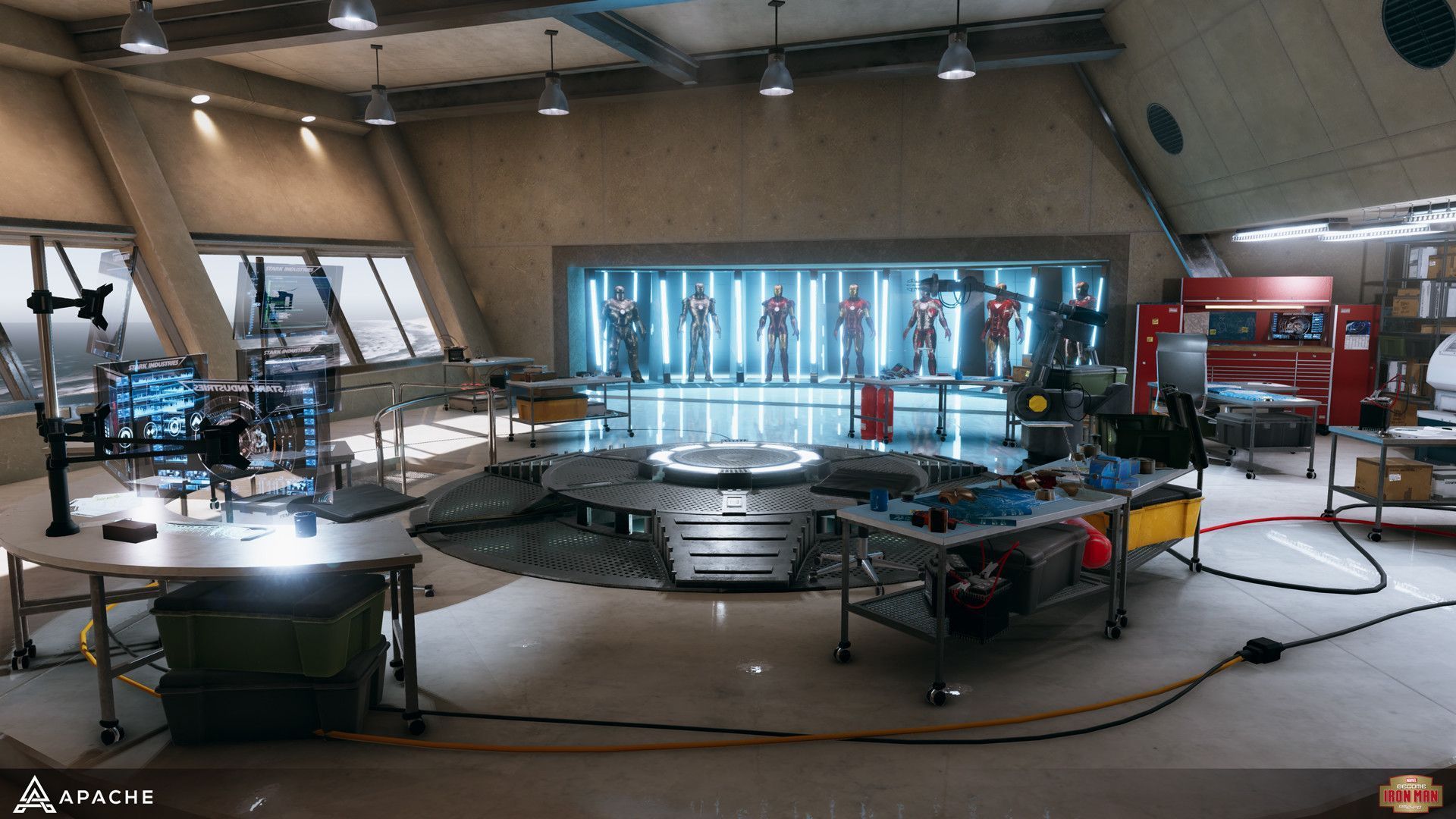 1920x1080 Stark Garage Iron Man