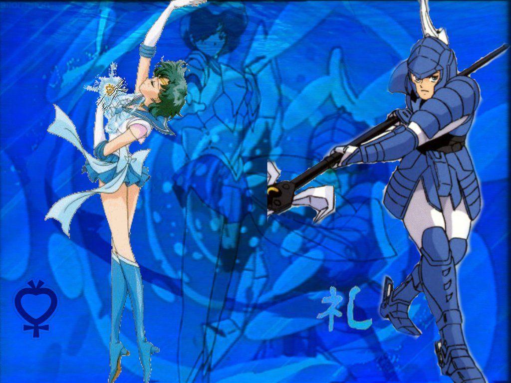 1024x768 Sailor Mercury and Cye of the Torrent Wallpaper